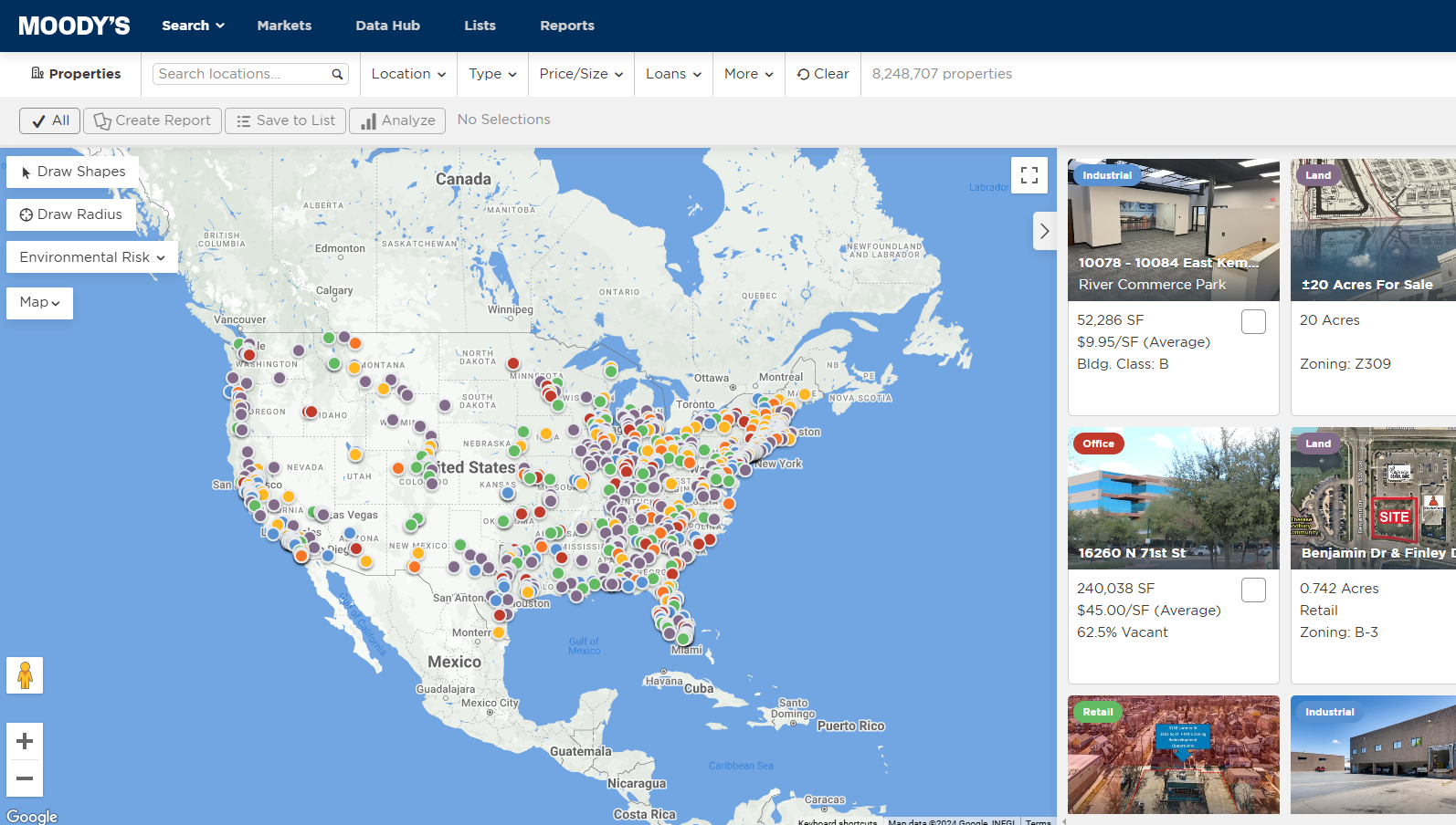 Moody's Market Pro Map Dashboard