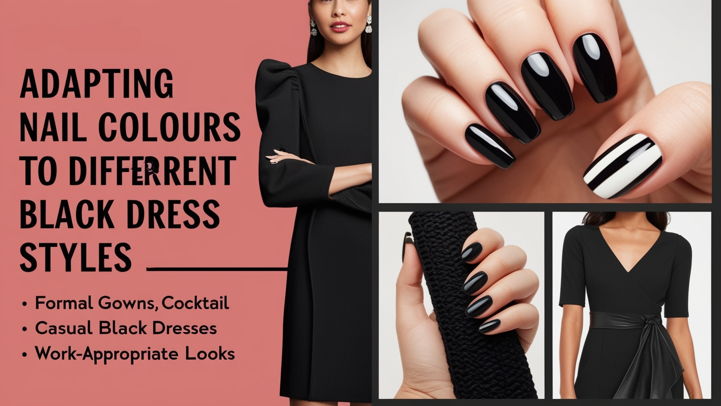 Adapting Nail Colours to Different Black Dress Styles