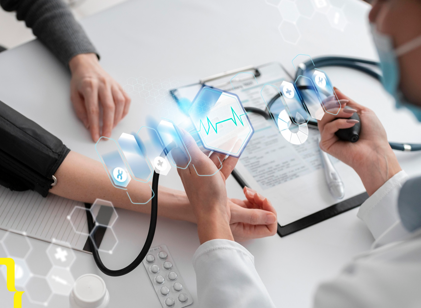 Treatment, patient data processing, test results, and fhir hl7 standard in the healthcare industry.