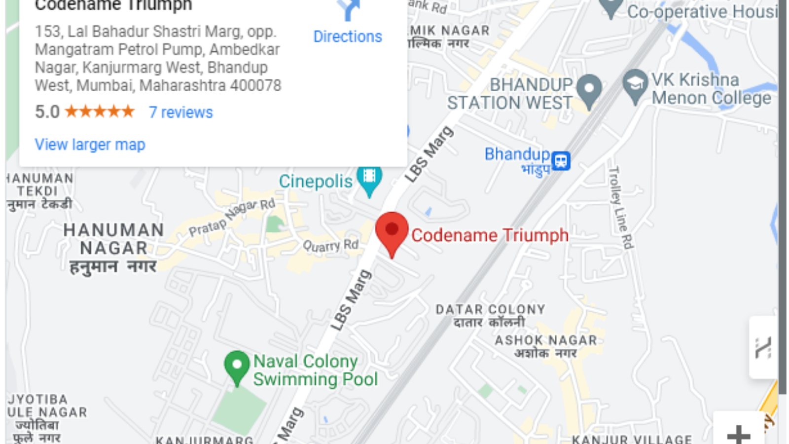 Explore the Adani Triumph Bhandup location.