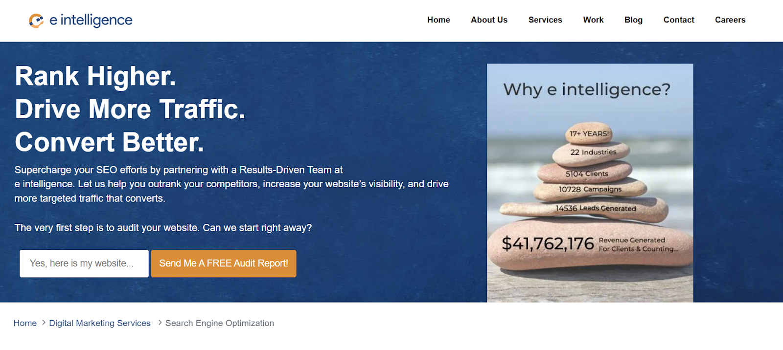 A screenshot of the E-Intelligence website.