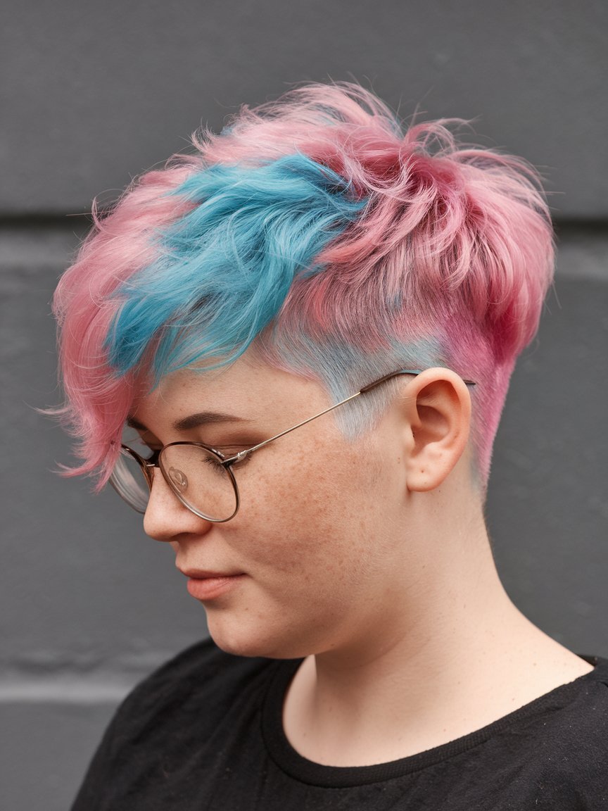 36. Two Tone Choppy Undercut Pixie