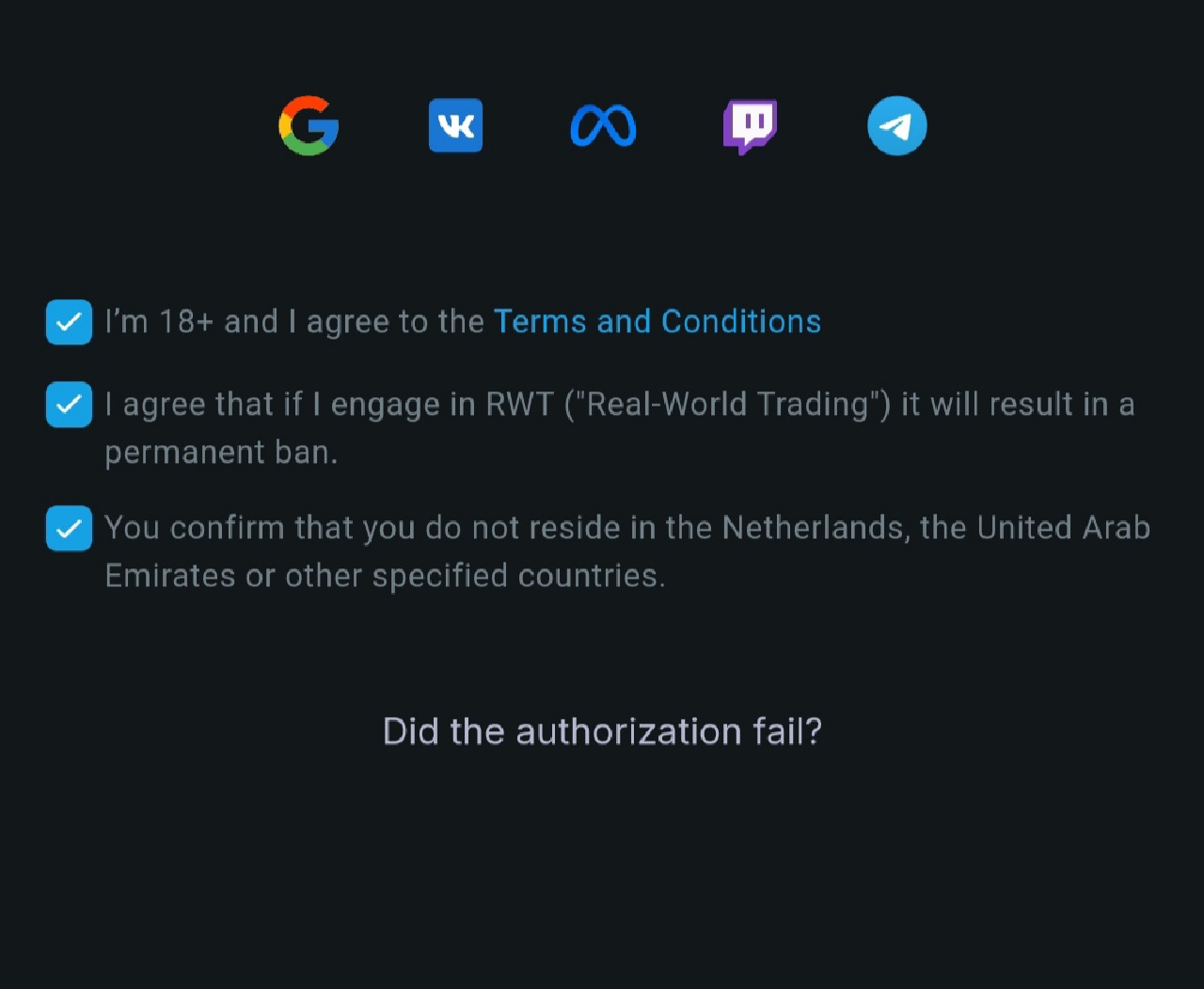 CSGOFast user agreement confirmation