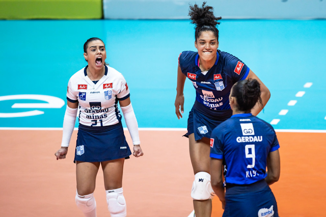 Comemoração das atletas do Minas Tênis Clube (Hedgard Moraes/Minas Tênis Clube)