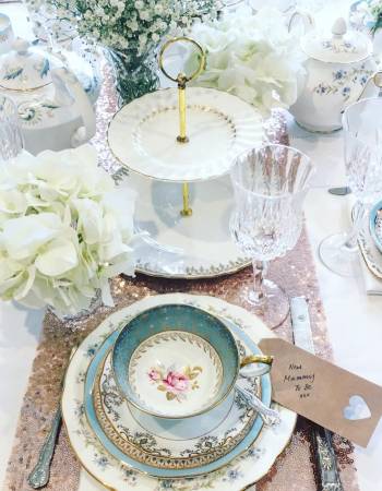 Spring baby shower idea: high tea baby shower