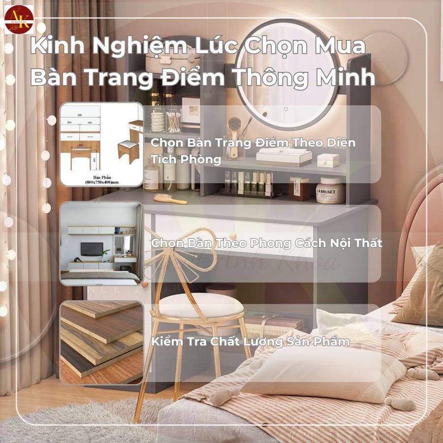 Kinh nghiệm lúc chọn mua bàn trang điểm thông minh