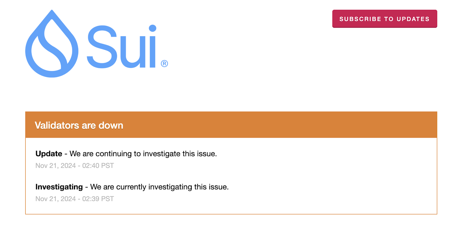 Breaking: Sui Network Crashes for Over an Hour, Block Production Halted