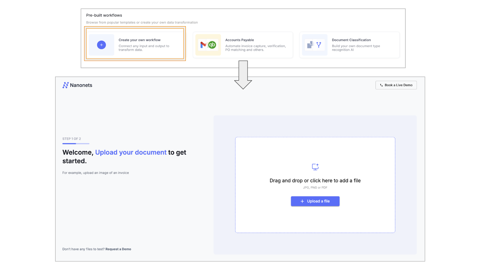 Creating your own workflow with Nanonets