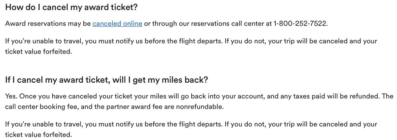 Alaska award ticket change and cancellation fees