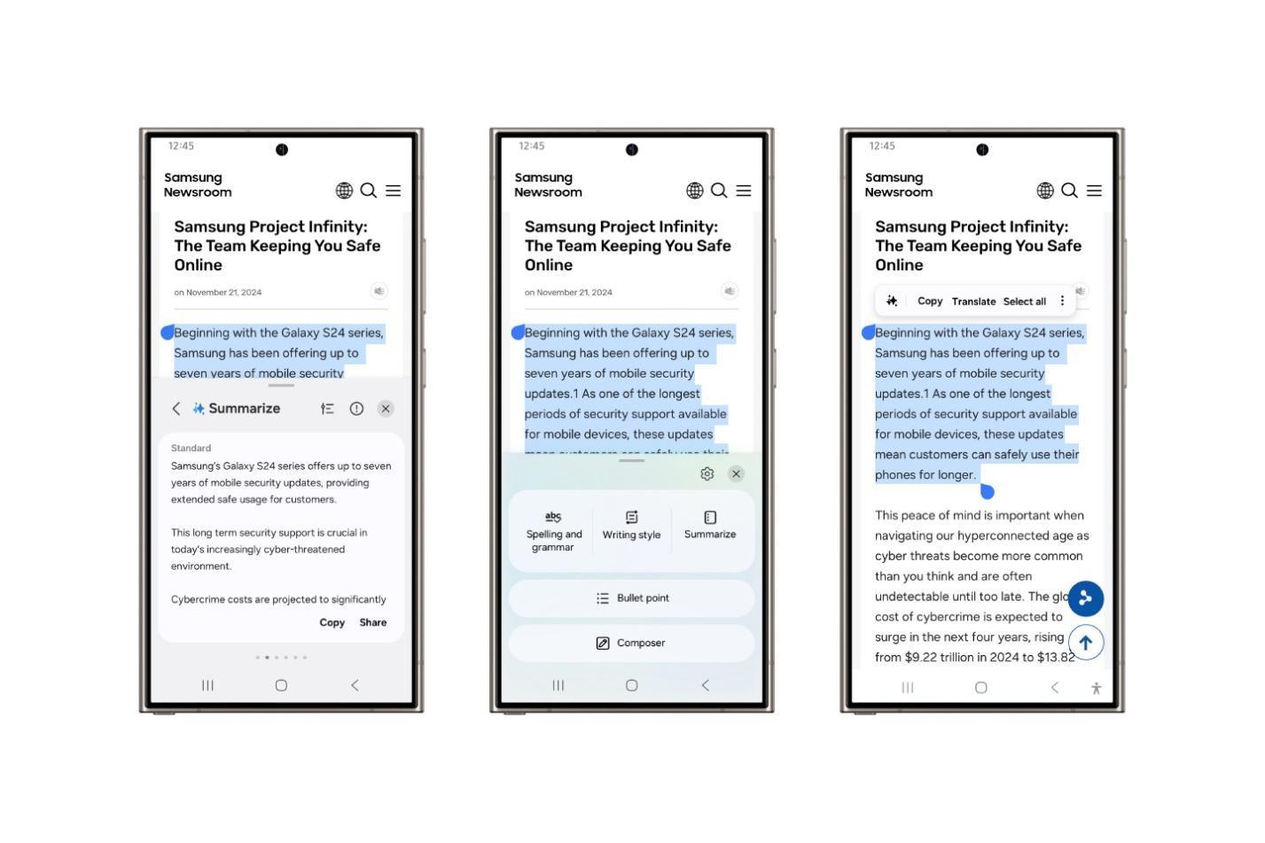 One UI 7 E:\Download\One UI\003. One UI 7.0\OneDrive_1_11-29-2024\1. Writing assist tools.jpg