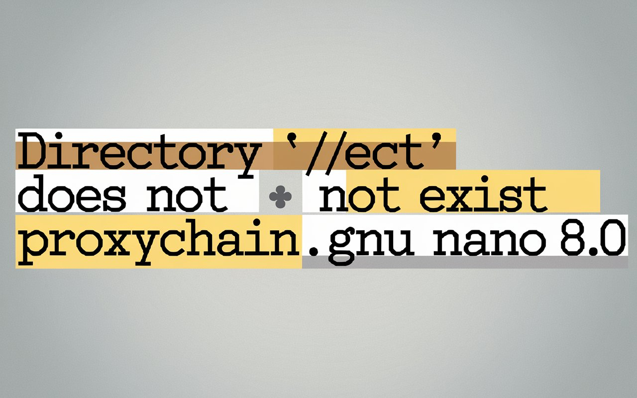 Directory '/ect' Does Not Exist Proxychain.Conf GNU Nano 8.0