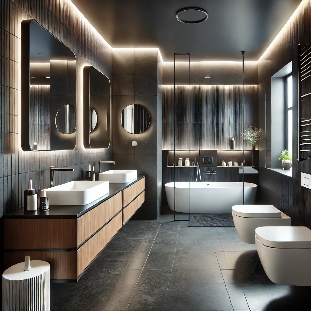 en suite bathroom in contemporary chic design