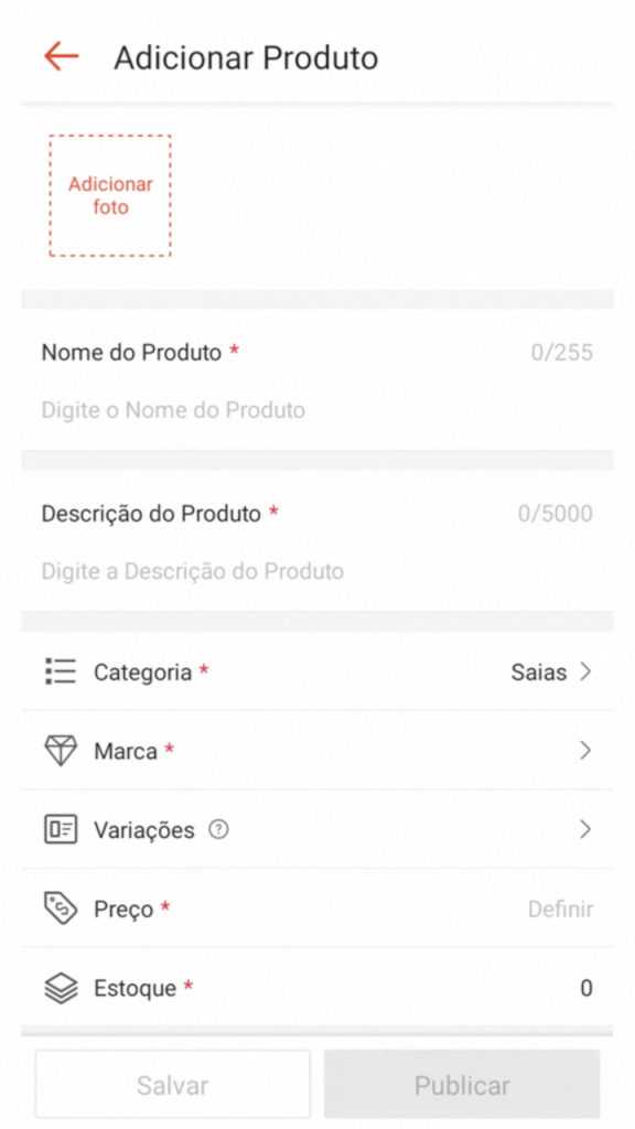 como cadastrar produtos na shopee pelo celular

