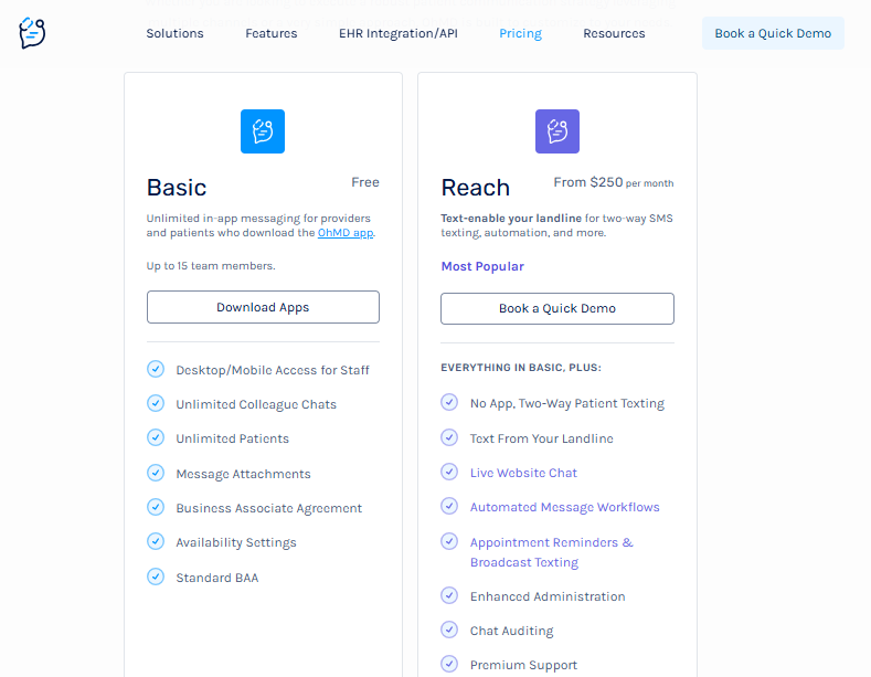 Introduction to OhMD Pricing