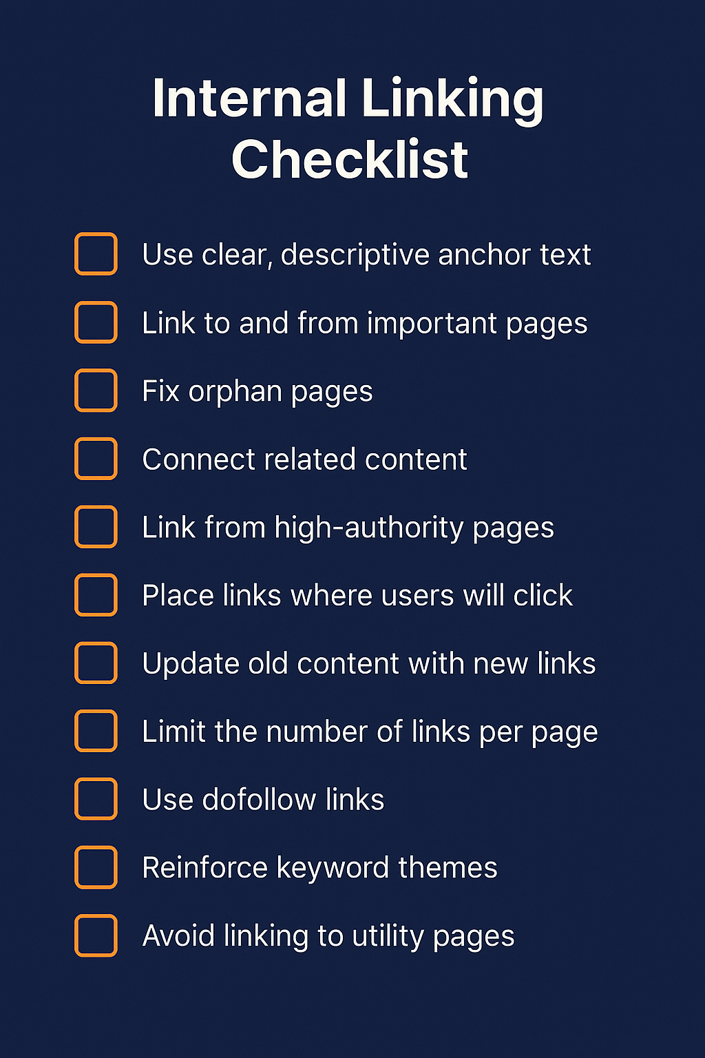 Internal Linking Best Practices Checklist