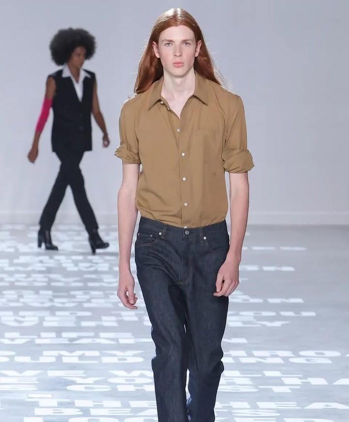 Leland Francis Fraser modeling on the catwalk