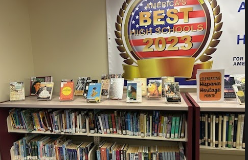 image of a library display celebrating Hispanic Heritage Month