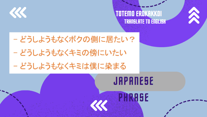 Totemo Erokakkoi Translate to English