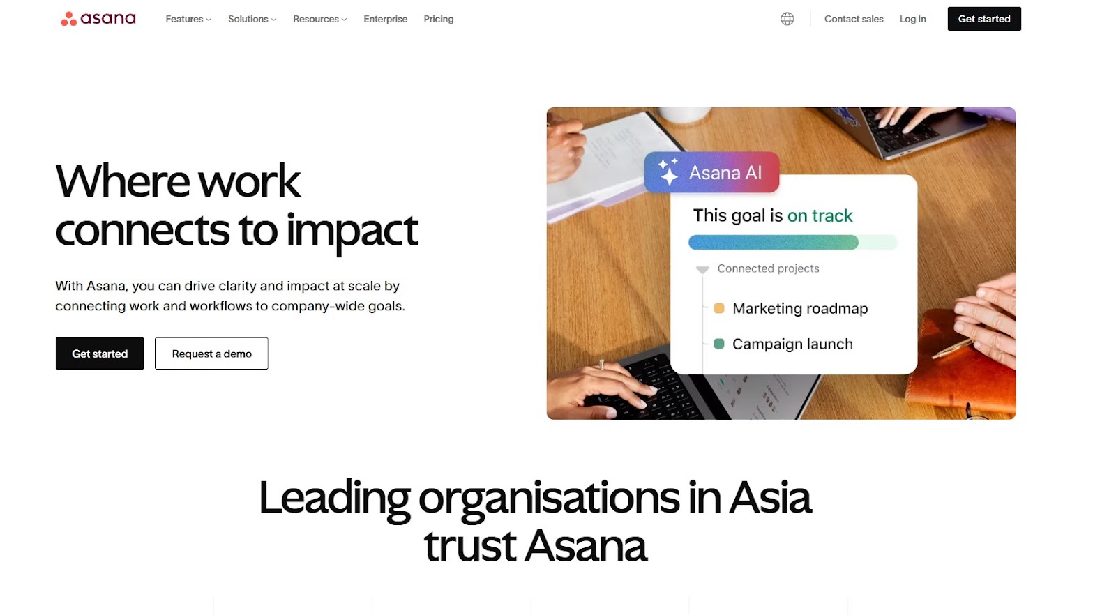 asana homepage