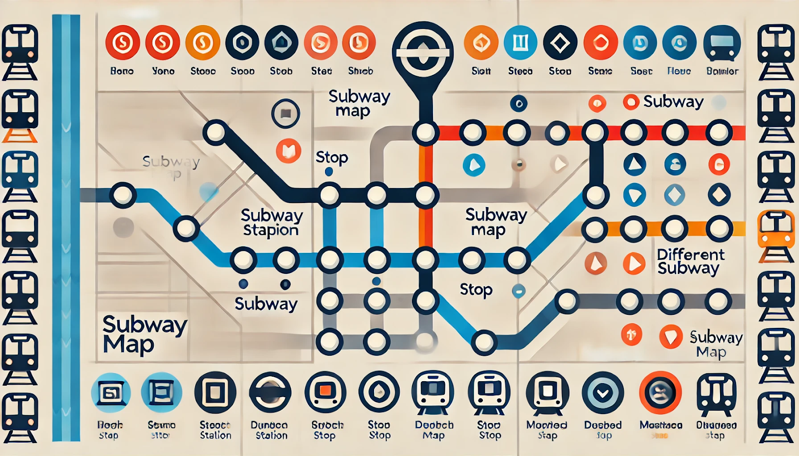 symbols for stops on subway maps