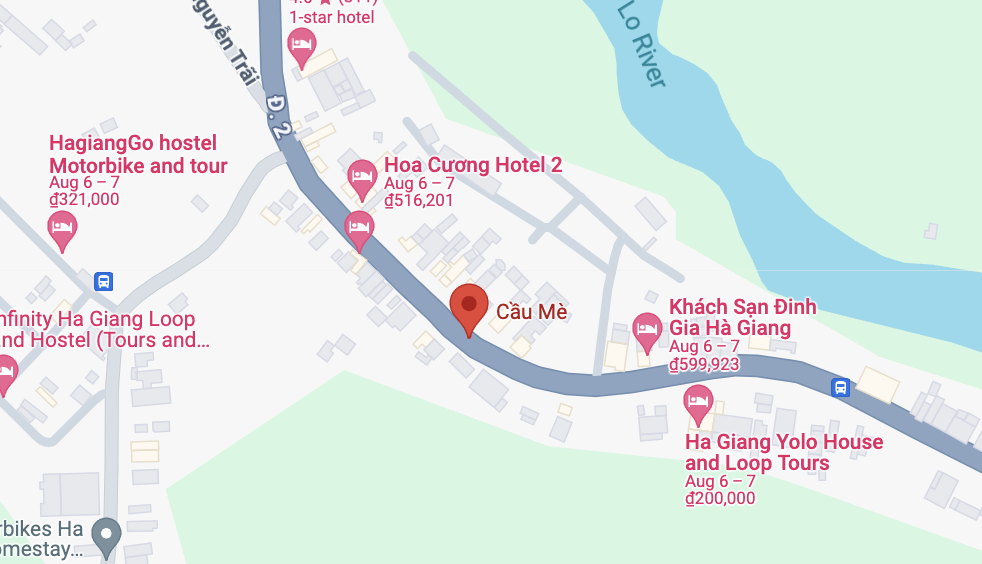 điểm đón trả khách của nhà xe cầu mè tại hà giang: cầu mè hotel