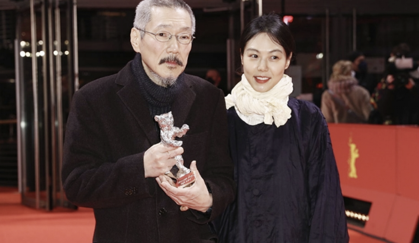 A picture of Kim Min Hee and Director Hong Sang Soo