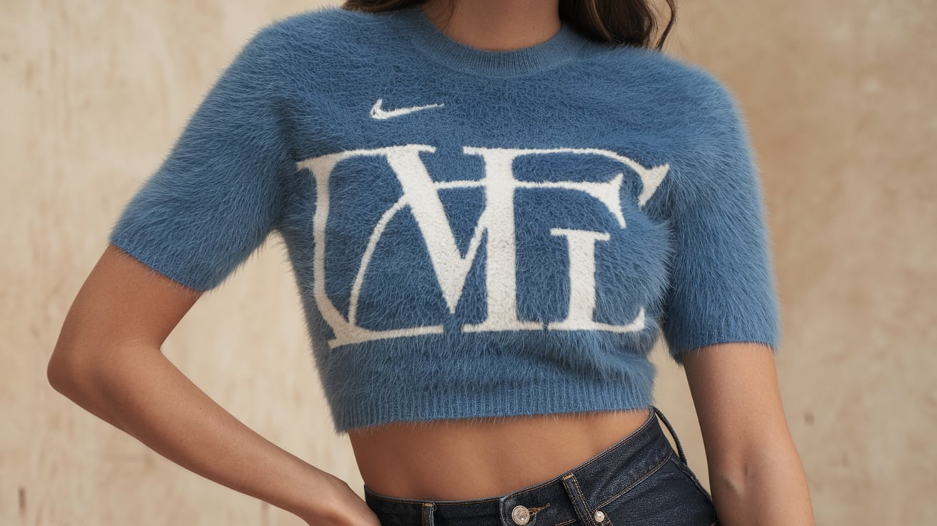 Abercrombie Fuzzy Blue Short Shirt Top