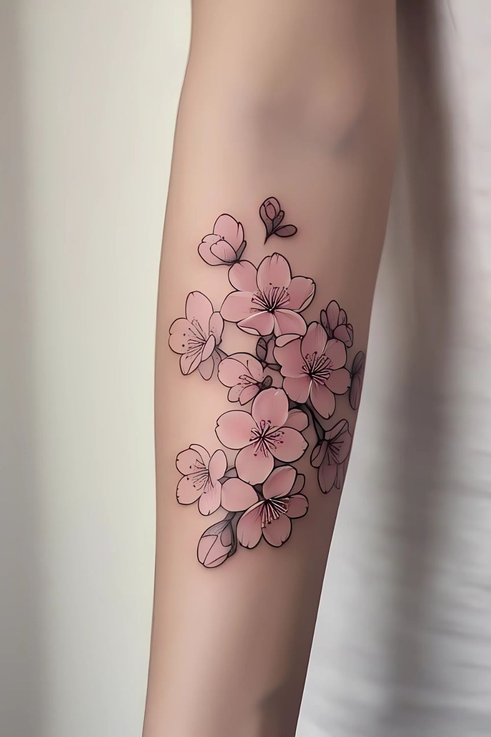Pink Cherry Blossom Tattoo