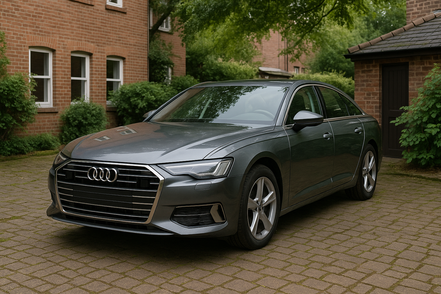 Audi A6 in the yard