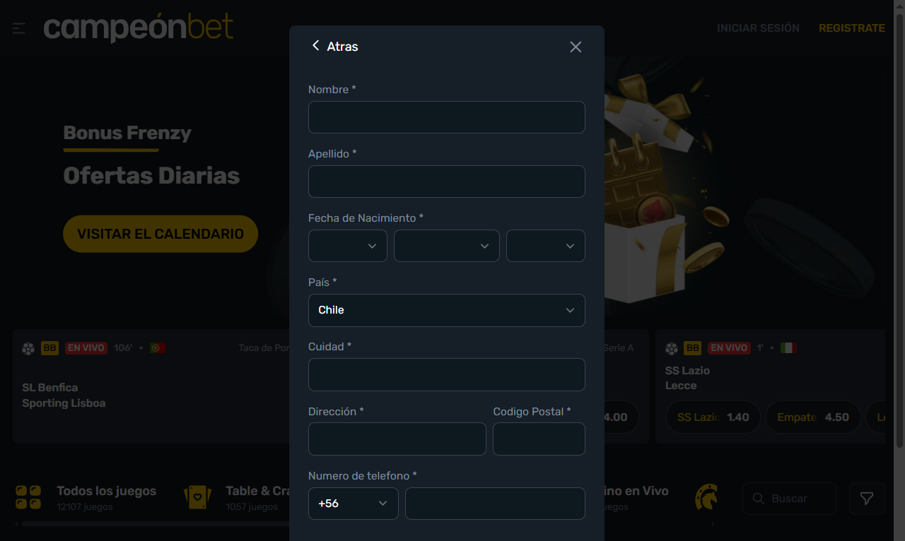 Código promocional Campeónbet 
