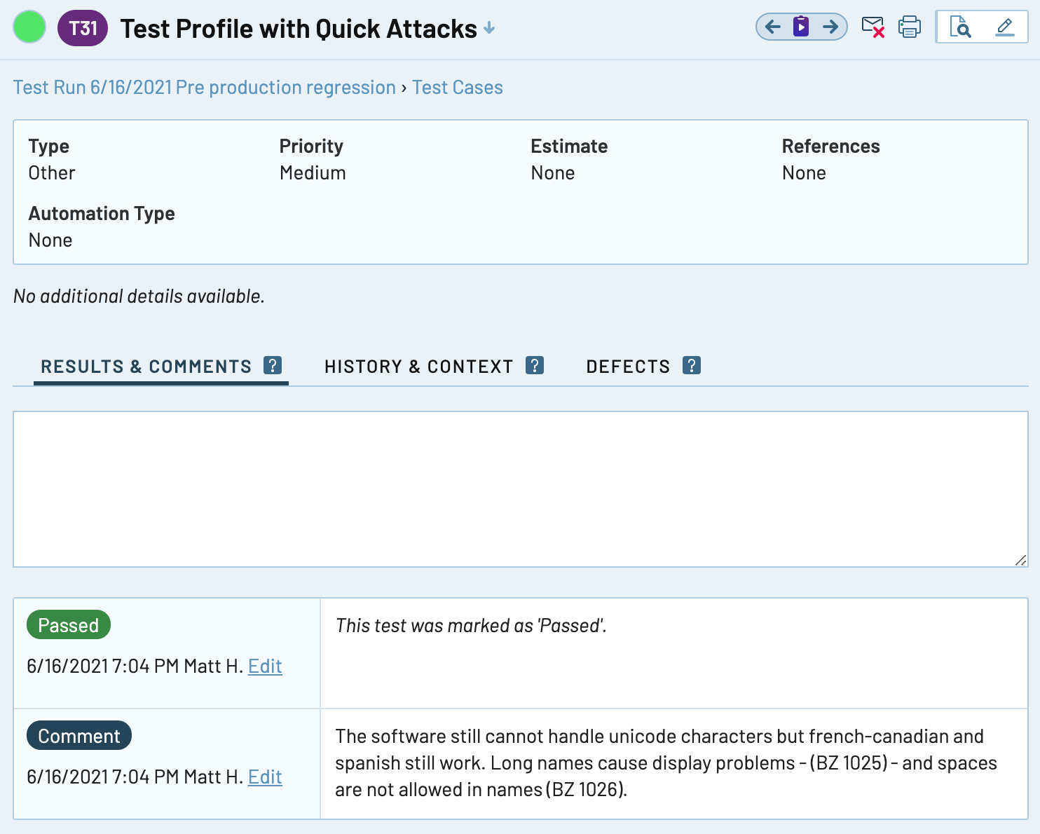 Perform exploratory testing using TestRail by recording a session as a test case.