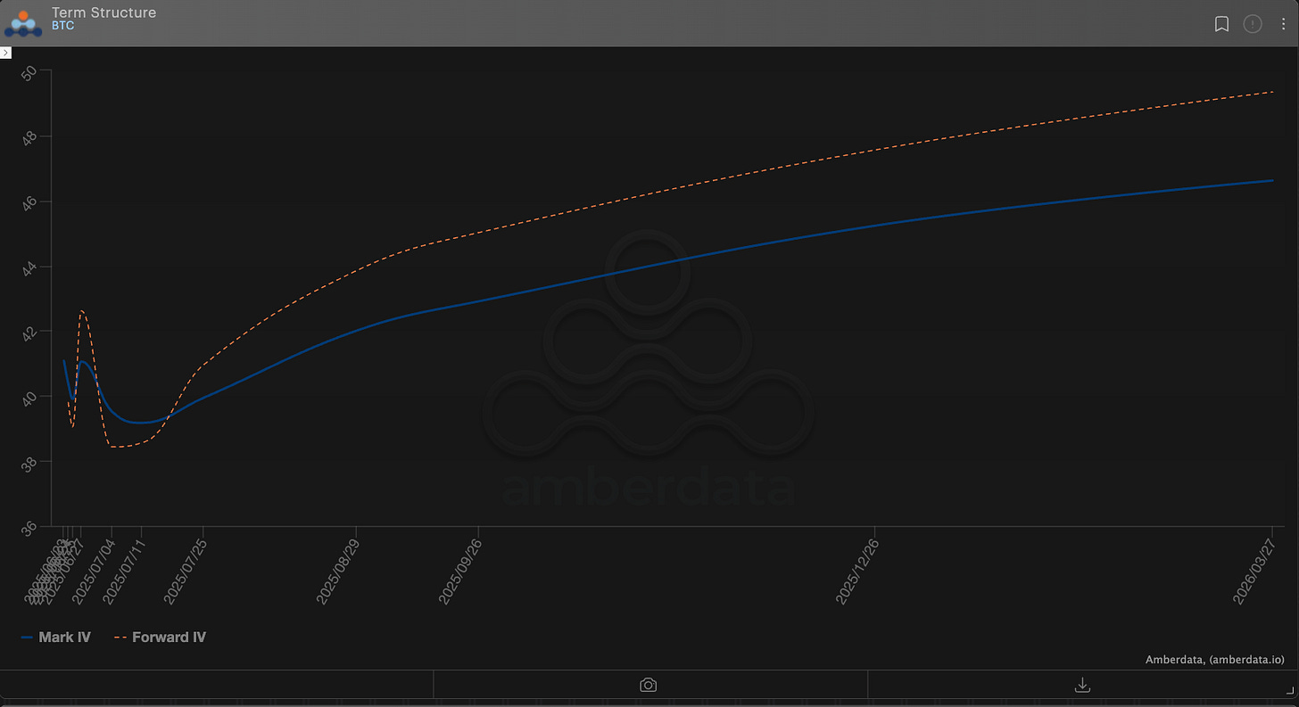 Bitcoin BTC Term Structure - Deribit