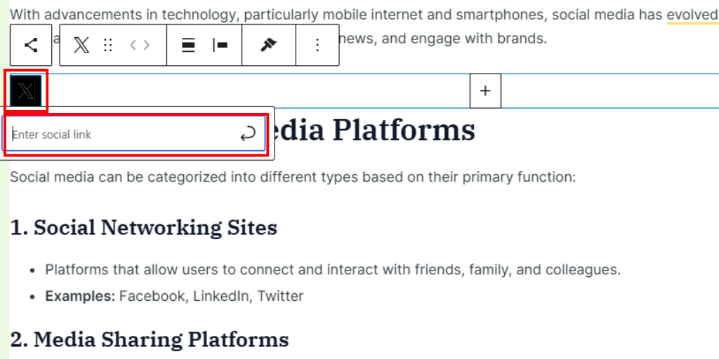 Add Social Media Link
