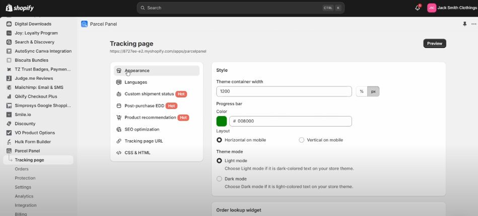 Add the Tracking Page to the Navigation-axiabits