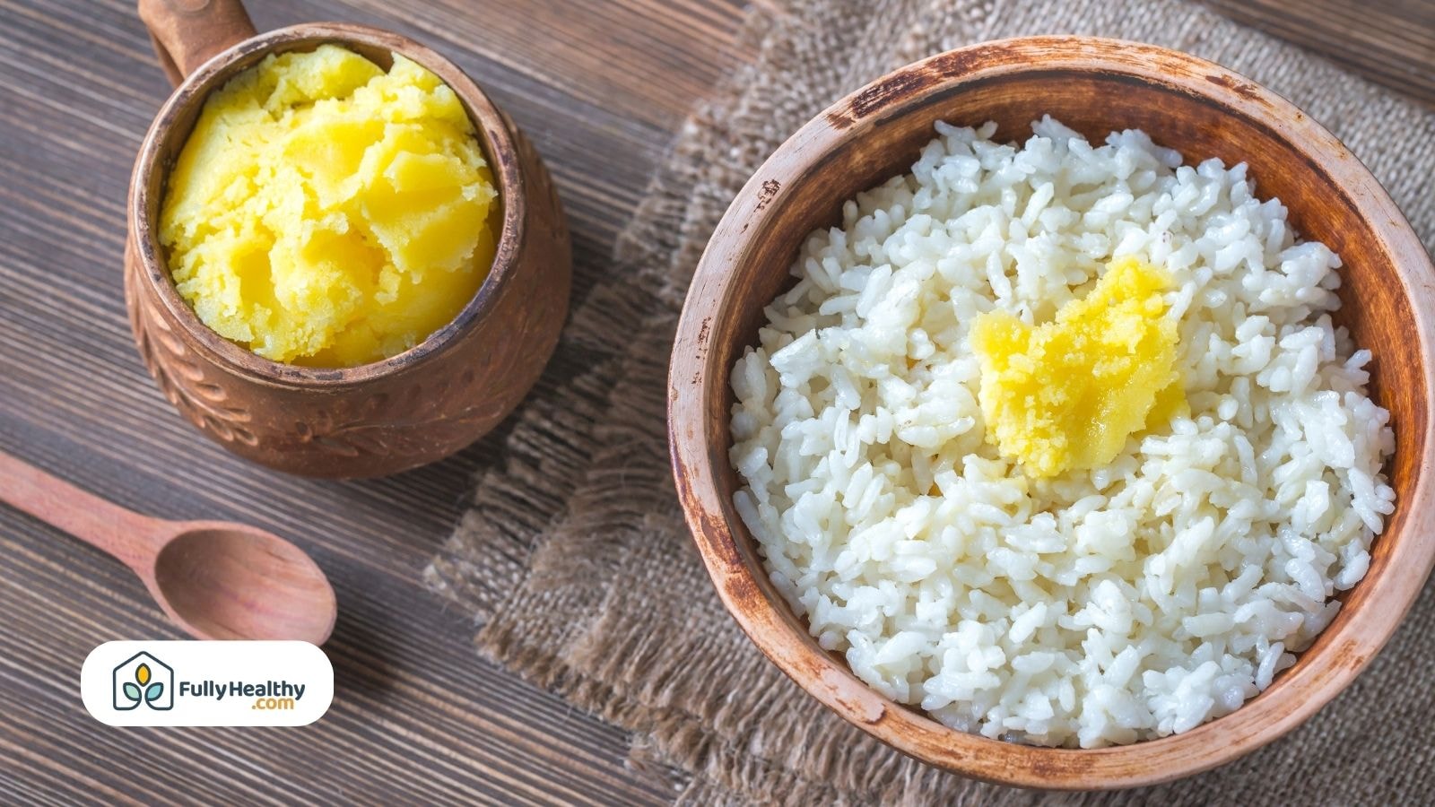 Bowl of Rice and Ghee Butter