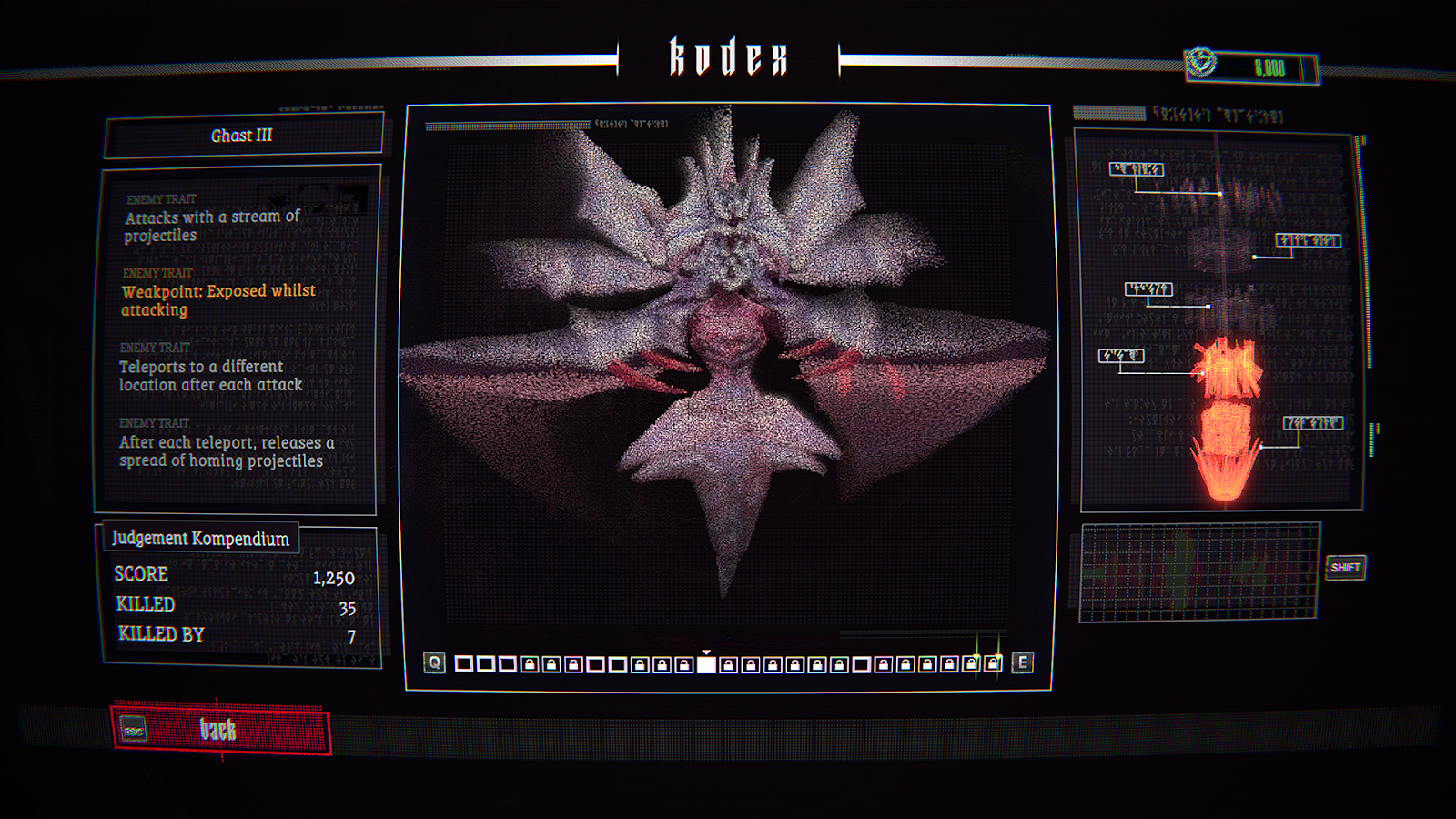 A Kodex entry for a demon that looks like a moth. 