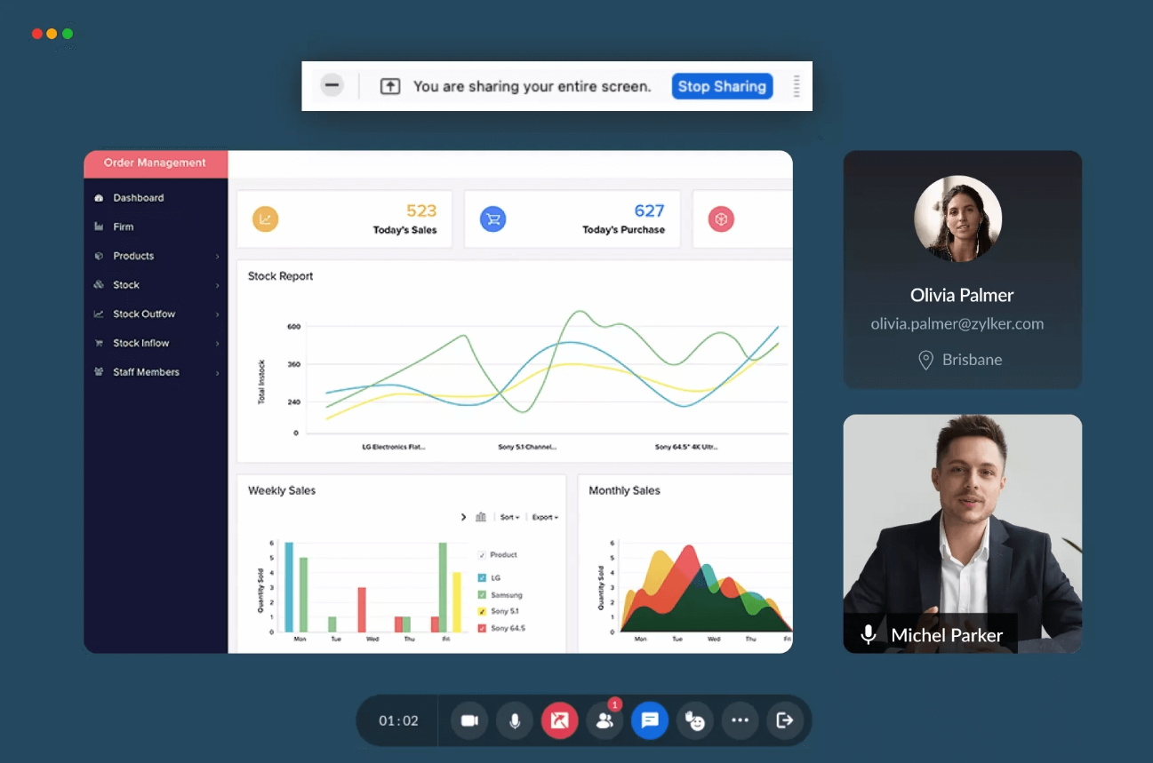Zoho Meeting (En güvenli ve zengin özelliklere sahip iş video konferans aracı)