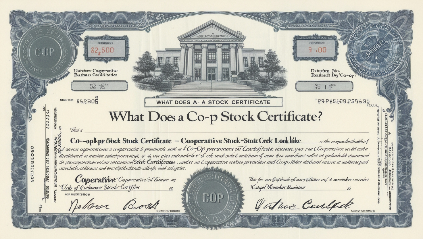 what does a co op stock certificate look like​