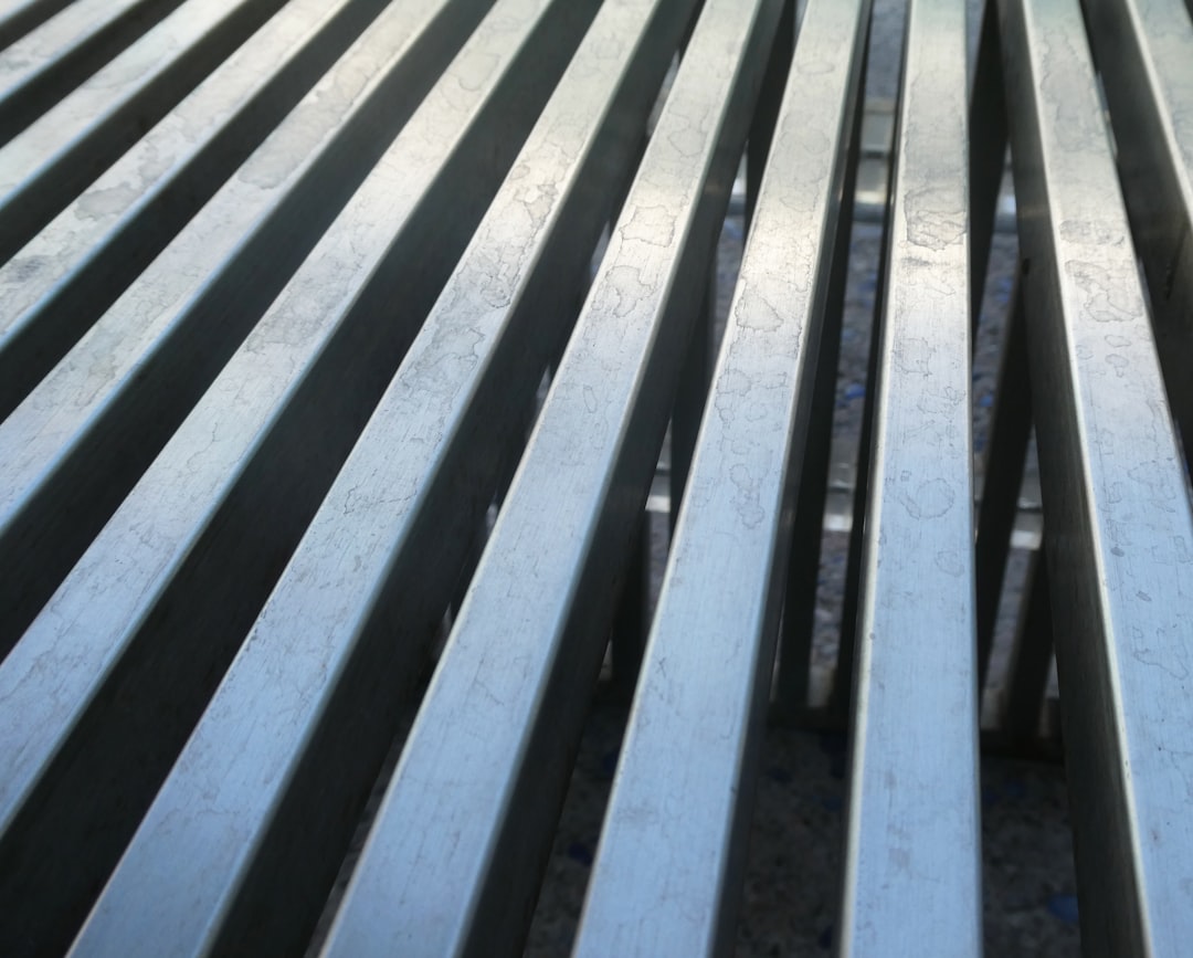 close-up of aluminum dock steps
