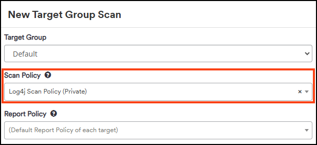 How to use Log4j Scan Policy with target group scan in Invicti Enterprise. 