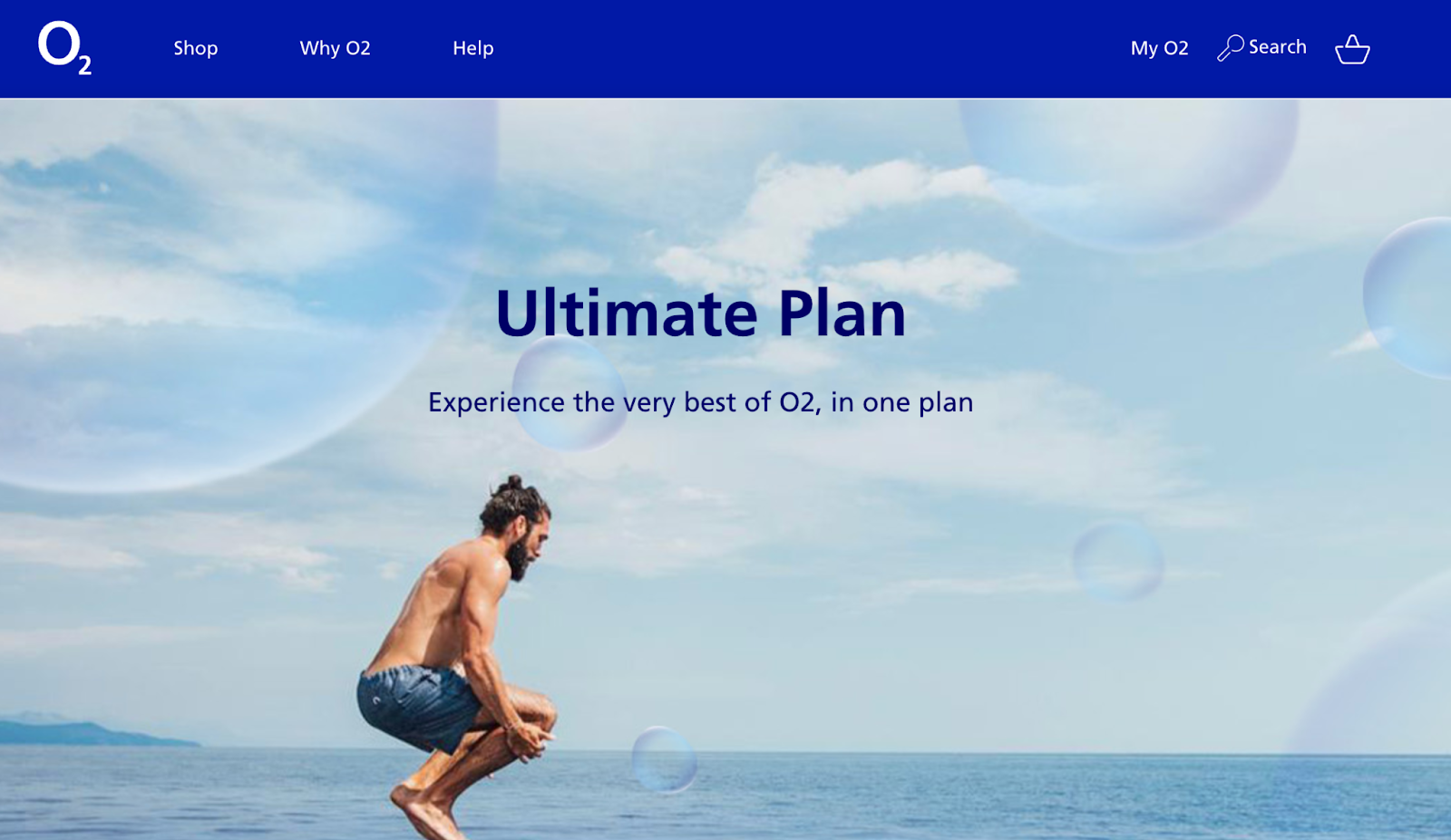 A screenshot of O2's data plan webpage