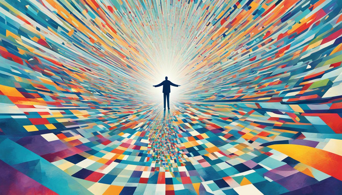 An image of a person standing on a crossroad, with multiple paths leading in different directions. The person looks confident and excited, ready to take on any new opportunity that comes their way. The scenery around them is filled with vibrant colors, representing the endless possibilities waiting for them. In the distance, there is a faint image of a heart, symbolizing the potential for new love and relationships. The image should evoke feelings of optimism, adventure, and excitement for what's to come.