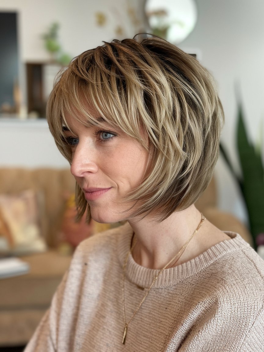 21. Textured Bob with Layers