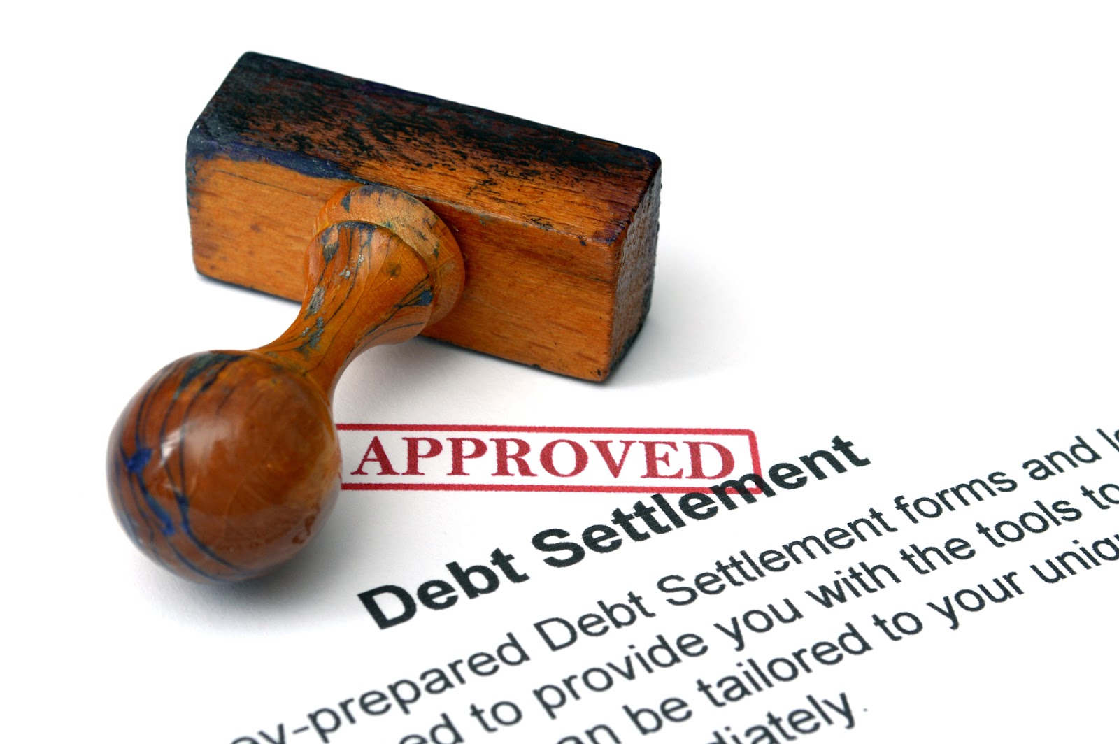 Image showing an approved debt settlement paper.