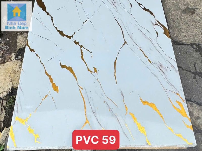 Tấm ốp PVC vân đá dát vàng