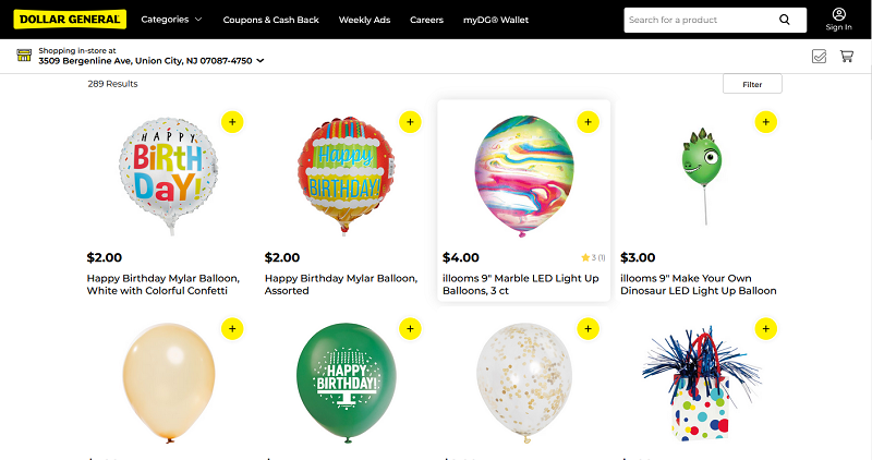 Dollar General website