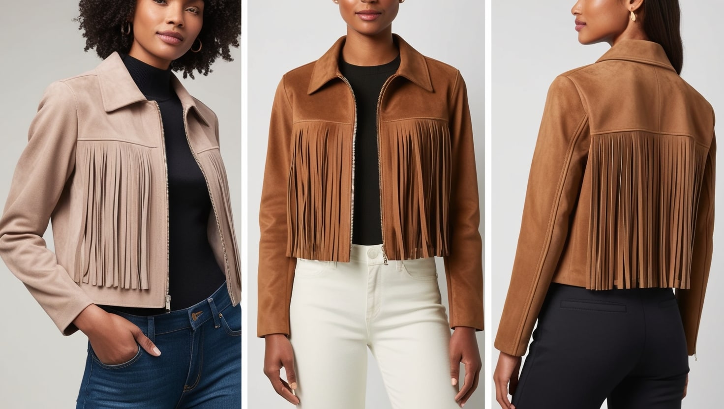 Altar'd State Cropped Faux Suede Fringed Jacket