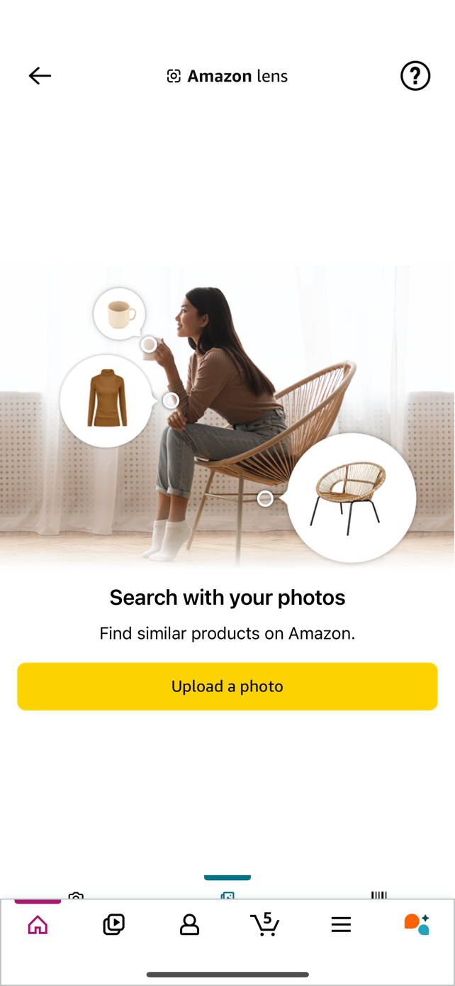 ภาพหน้าจอของการค้นหากล้อง Amazon