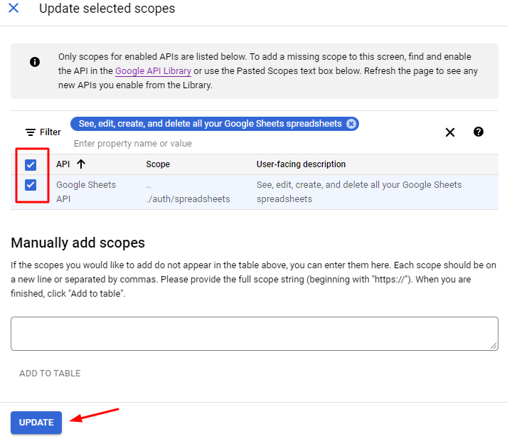 Integration with Google Sheets - Tyche Softwares Documentation