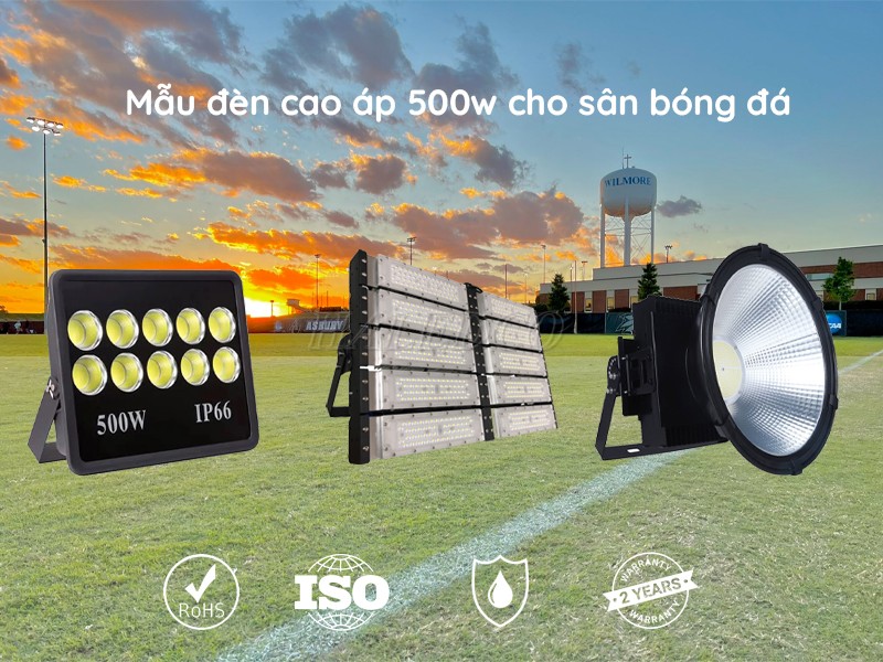 Các mẫu đèn led 500w cho sân bóng đá mini